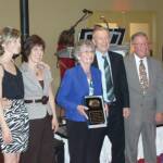 Barbara Dayney accepting the USARSA Lifetime Achievement Award on behalf of John and herself. We miss John very much.